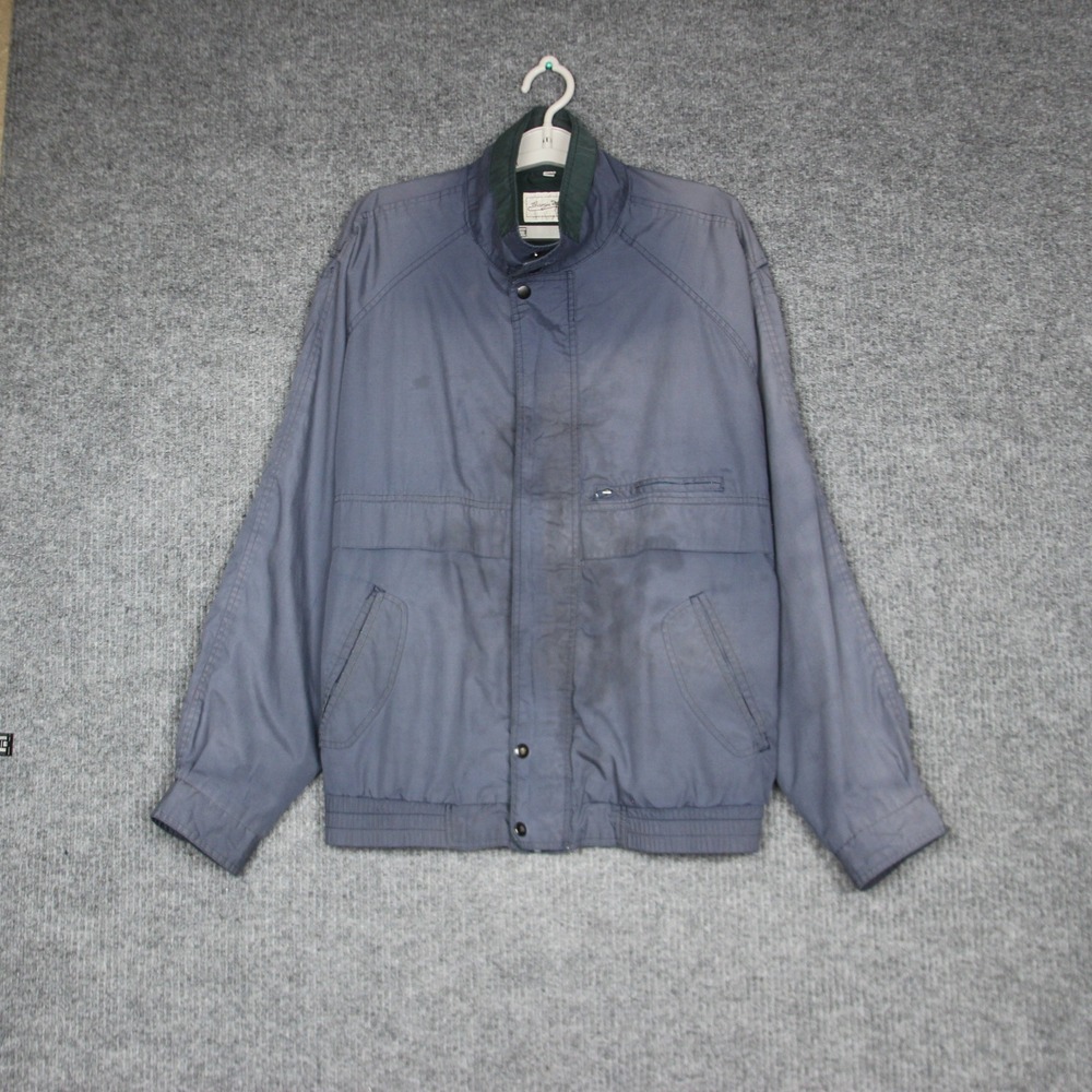 Giorgio Morandi Men XL Blue Full Zip Bomber Jacket Outerwear Streetwear Fade